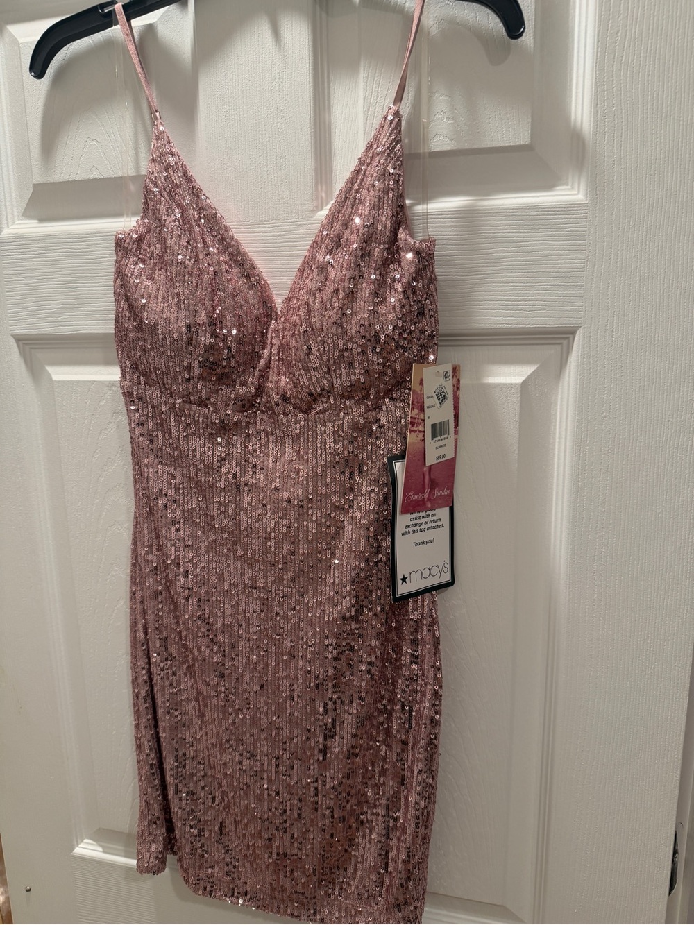 Emerald Sundae Rose Pink Sequin Mini Dress